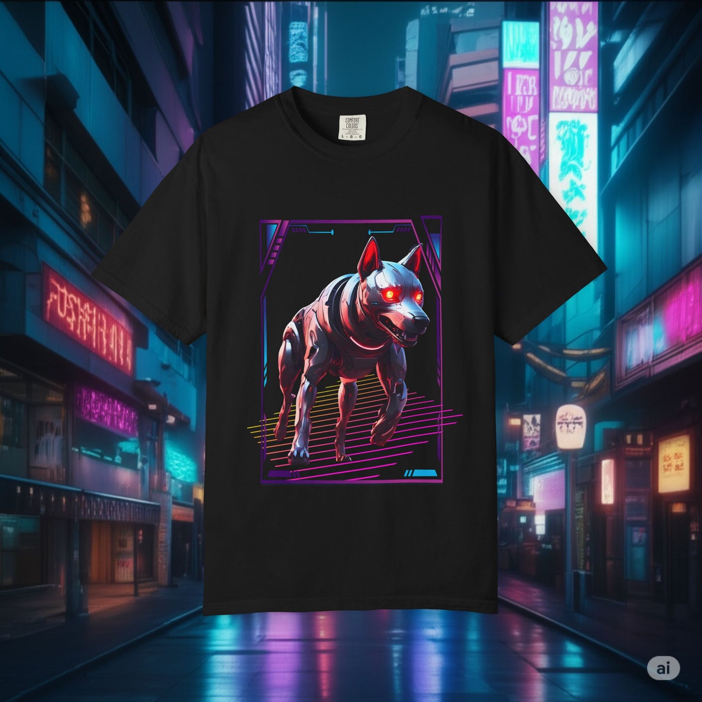 Cyber-Canine Sentinel Tee: Future Fidelity