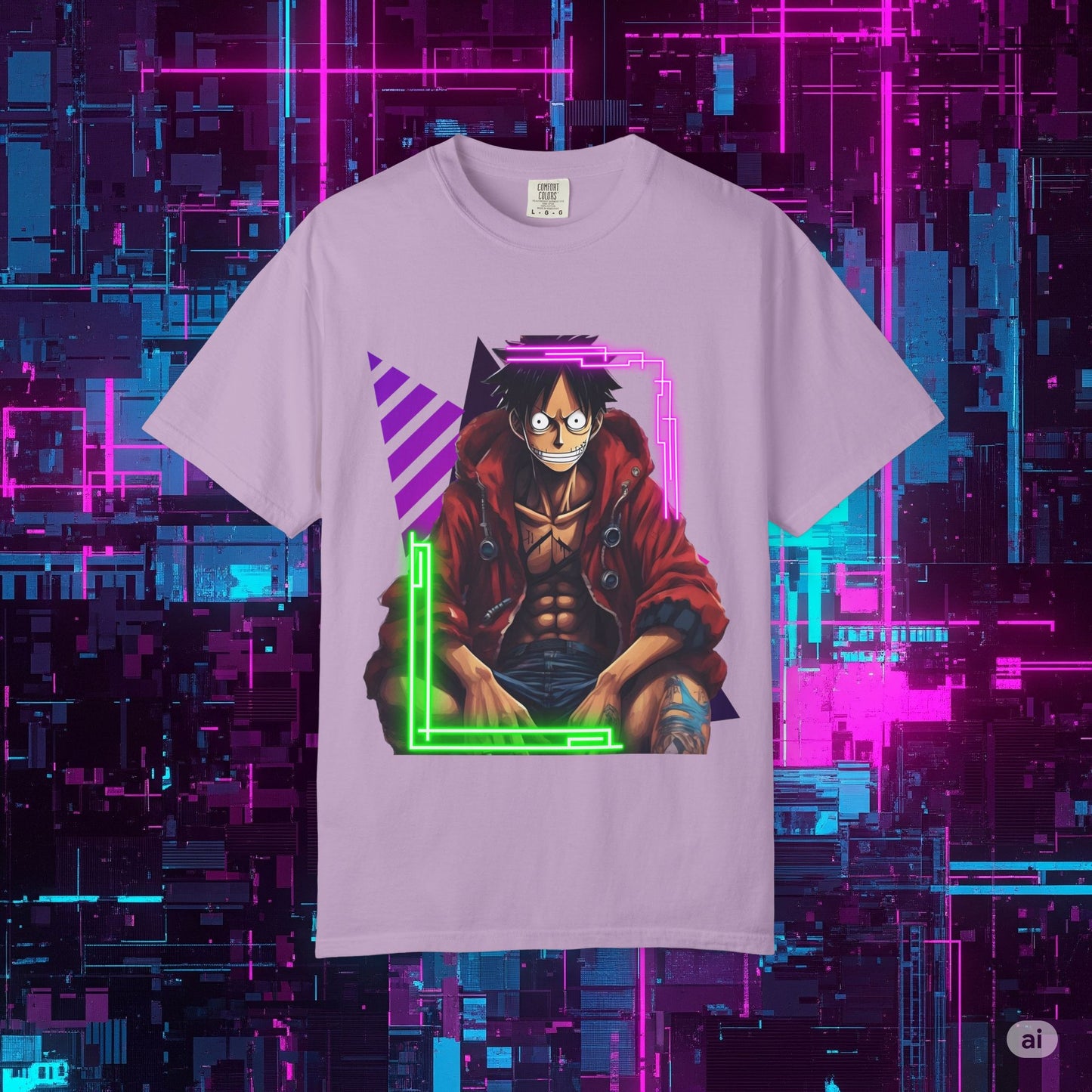 Neon Pirate's Pulse Tee: The Cyberpunk Adventure