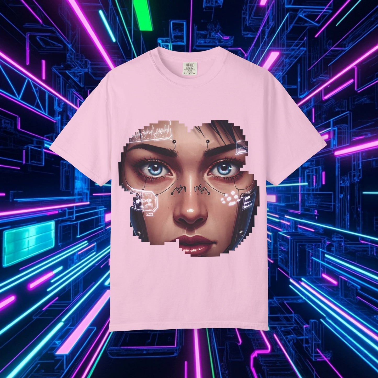 Futuristic Graphic Tee, Cyberpunk Apparel.