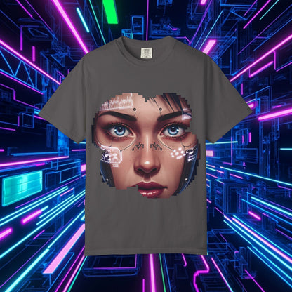 Futuristic Graphic Tee, Cyberpunk Apparel.