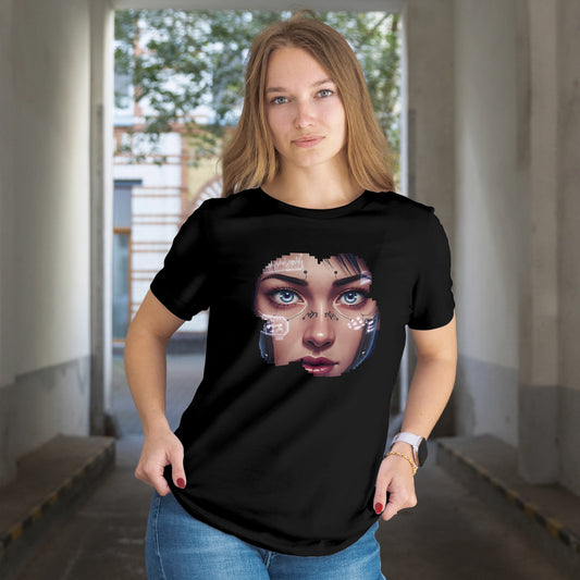 Futuristic Graphic Tee, Cyberpunk Apparel.