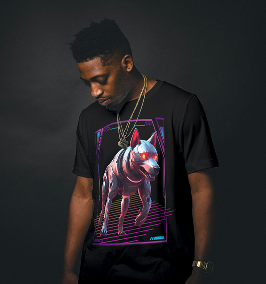 Cyber-Canine Sentinel Tee: Future Fidelity