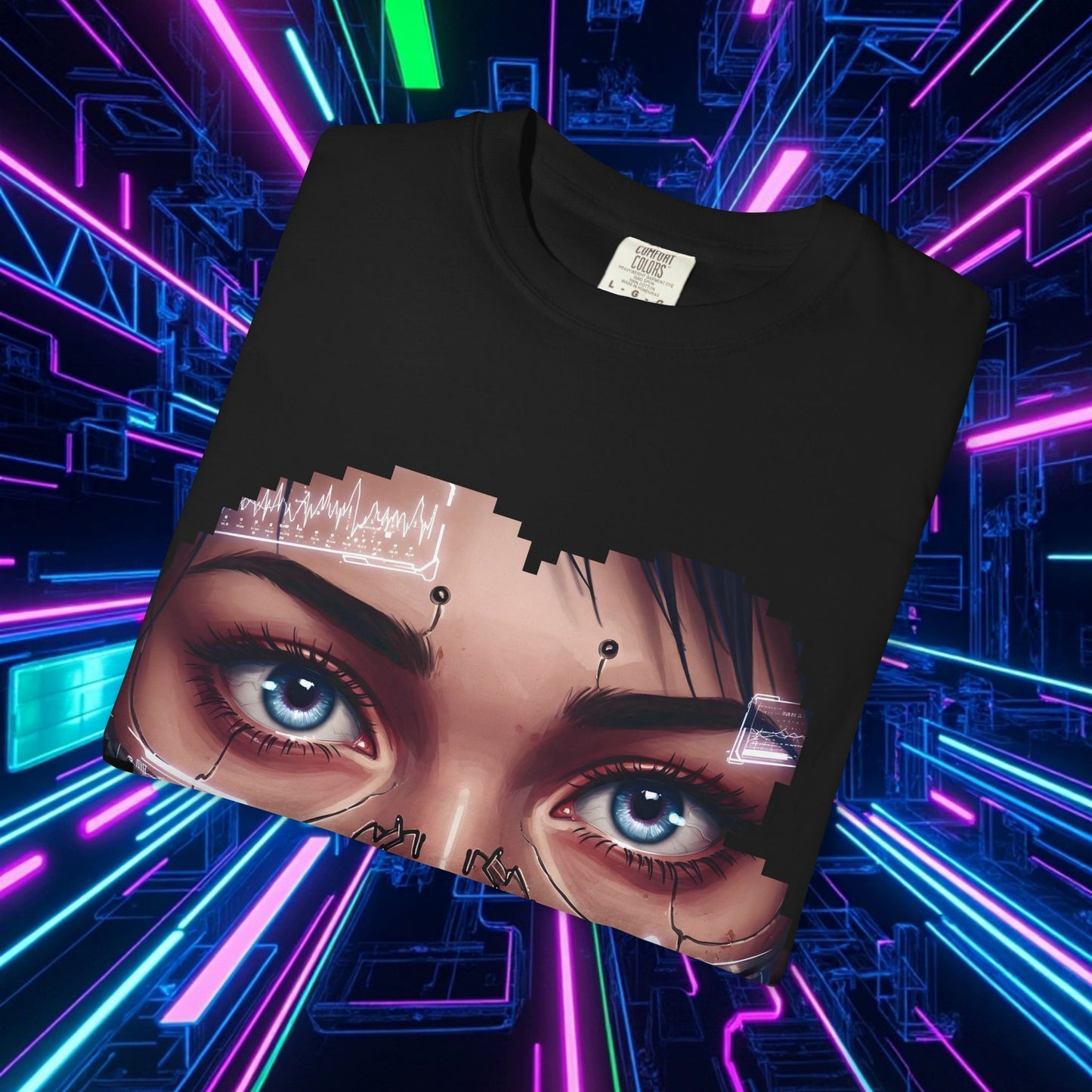 Futuristic Graphic Tee, Cyberpunk Apparel.
