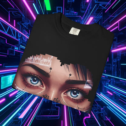 Futuristic Graphic Tee, Cyberpunk Apparel.
