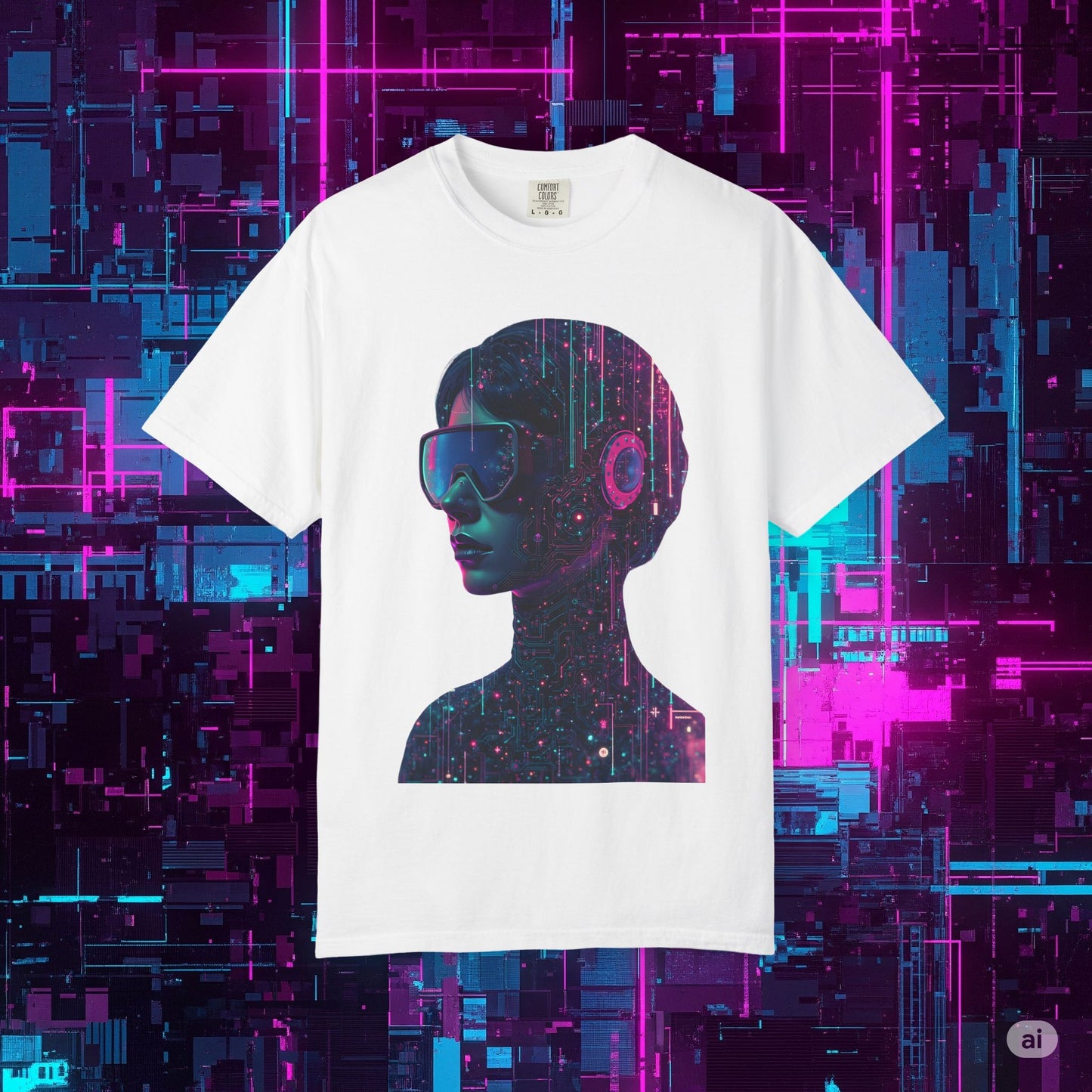 Futuristic Unisex Graphic Tee, Retro Aesthetic Shirt.