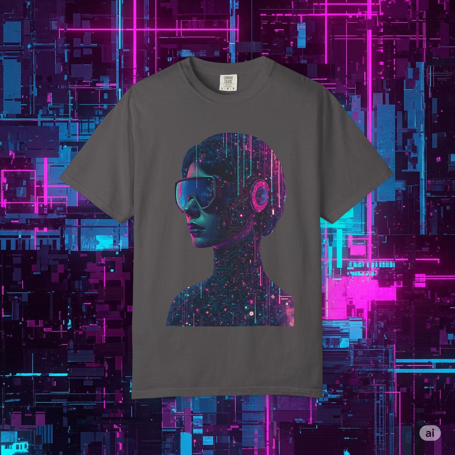 Futuristic Unisex Graphic Tee, Retro Aesthetic Shirt.