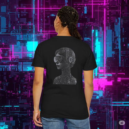 Futuristic Unisex Graphic Tee, Retro Aesthetic Shirt.