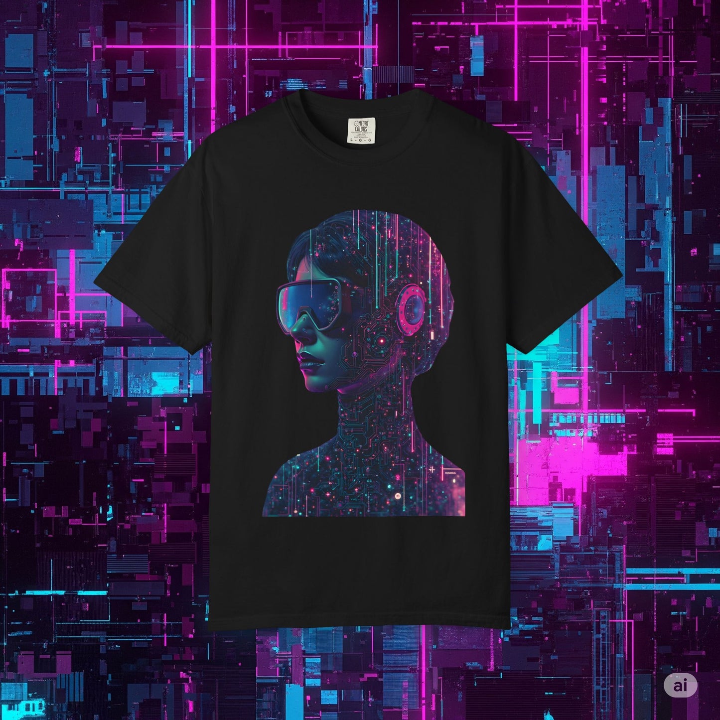 Futuristic Unisex Graphic Tee, Retro Aesthetic Shirt.