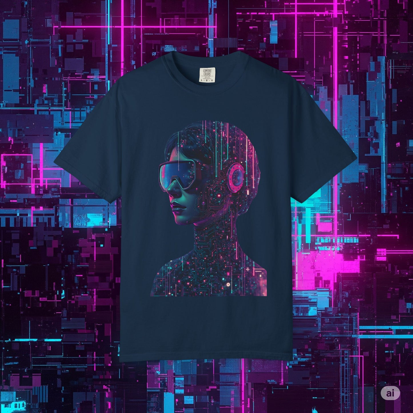 Futuristic Unisex Graphic Tee, Retro Aesthetic Shirt.