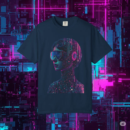 Futuristic Unisex Graphic Tee, Retro Aesthetic Shirt.